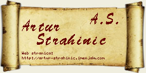 Artur Strahinić vizit kartica